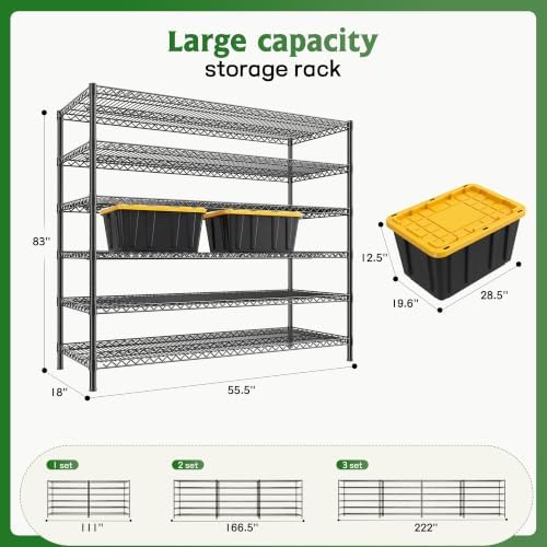 REIBII Storage Shelves, 3840LBS Heavy Duty&Adjustable Height for Basement - Image 3