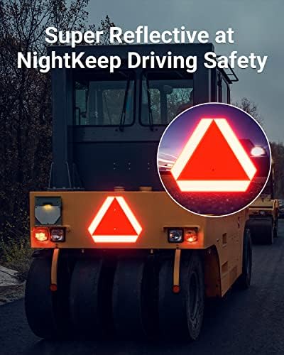 SWEETAPRIL Slow Moving Vehicle Sign, Rust Free Aluminum Slow Moving Vehicle Triangle Signs, 14"X16", 40-Mil Thick Diamond Grade Reflective For Golf Cart, For Golf Cart, Tractor, Utv, Safety Signs - Image 4