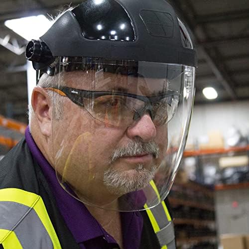 Sellstrom DP4 Face Shield - Lightweight Mask with High Impact Crown & Ratchet Headgear for Work, Grinding, Cutting - ANSI Z87.1 - Anti Fog Polycarbonate Window - Image 7