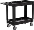 2-Tier Rolling Tool Cart, Heavy-Duty Plastic Service Cart by Unknown