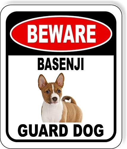 BEWARE BASENJI GUARD DOG Aluminum Composite Outdoor Sign 20" x24" Metal Security Notice for Yard, Fence, Porch, Property, and Business – No Trespassing, Warning, Attack Dogs, Protection by WorkHouseSigns