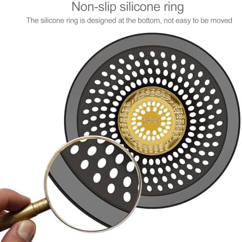 LKEYE Shower Drain Hair Catcher/Bathroom Drain Cover/Bathtub Drain Strainer/Shower Stall Drain Protector(Bronze) - Image 4