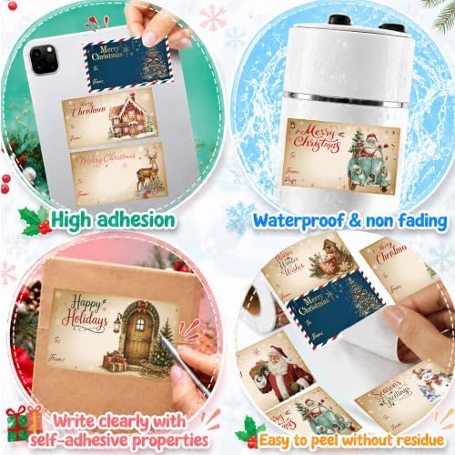 Christmas Gift Tags - 500 PCS Gift Tags Stickers for Christmas Presents - Image 3