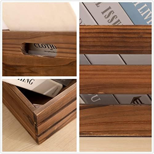 Wood Crates For Storage,Decorative Vintage Brown Wooden Crates For Display - Image 7
