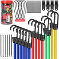 60-Piece Bungee Cords Assorted Sizes - 10" 18" 24" 32" 40" Bungee Cords with Hooks, Heavy Duty Outdoor, Large Medium Small Mini Elastic Canopy Tarp Bungee Ball Ties Tarp Clips Organizer by SEDY
