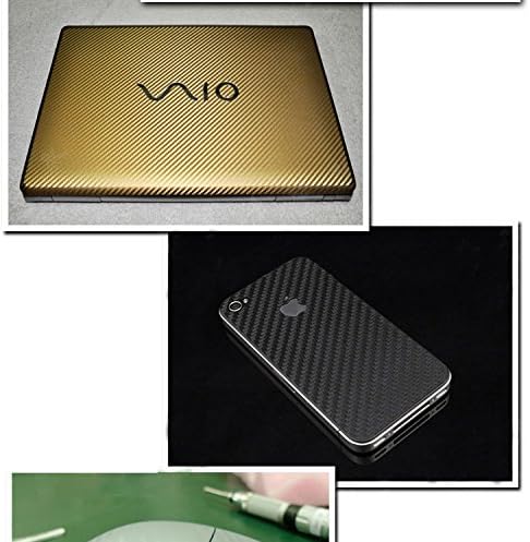 F & B LED LIGHTS Golden 3D Carbon Fiber Film Twill Weave Vinyl Sheet Roll Wrap - Image 5