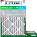 Filterbuy 14x20x2 Air Filter MERV 8 Dust & Allergy Defense (2-Pack) by Filterbuy