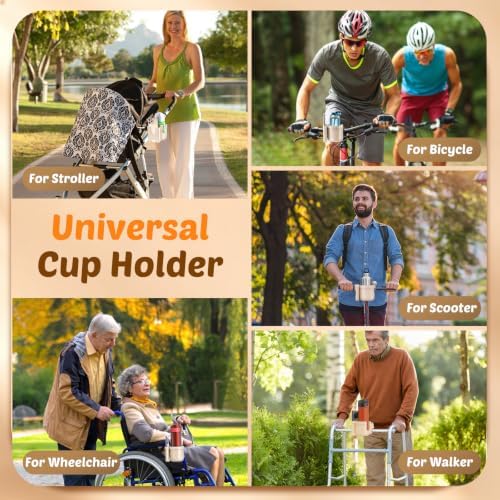 Cup Holder for Walker: Stroller Cup Holder Attachment with Phone Holder - Image 2