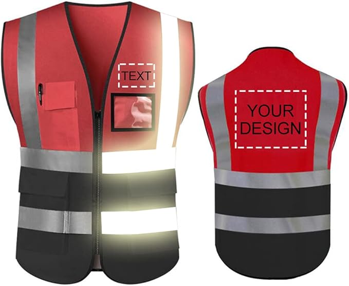 YOWESHOP High Reflective Visibility Safety Vest Custom Your Logo Safety Workwear by YOWESHOP