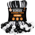 Xpose Safety Bungee Ball Cords 6" 100 Pack Heavy Duty Assorted Colors Black and White Stretch Rope with Ball Ties for Canopies, Tarps, Walls, Cable Organization by XposeSafety