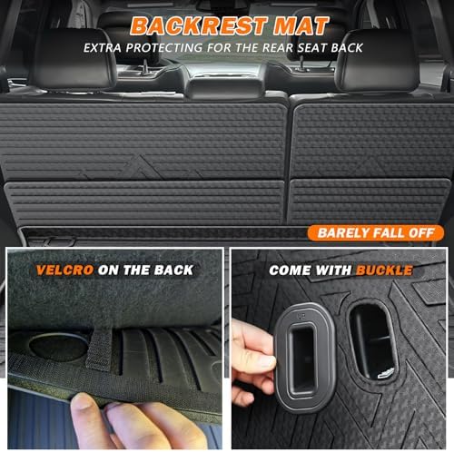 KUST Trunk Cargo Mat for Jeep Grand Cherokee 2011-2021, TPE Rubber Trunk Liner with Backrest Mat for Grand Cherokee Accessories All Weather Back Seat Protector Rear Cargo Liner Raised Edge - Image 6