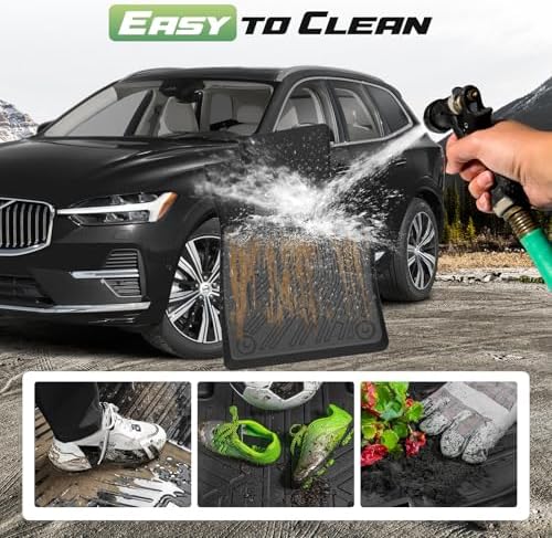 XC60 Floor Mats - Car Mats for Volvo XC60 2018-2025 2026 (Only T5/T6 Models and Not Hybrid), All Weather Full Set Cargo Liner with Backrest Mat for XC60 Accessories, Heavy Duty Waterproof, Black - Image 6
