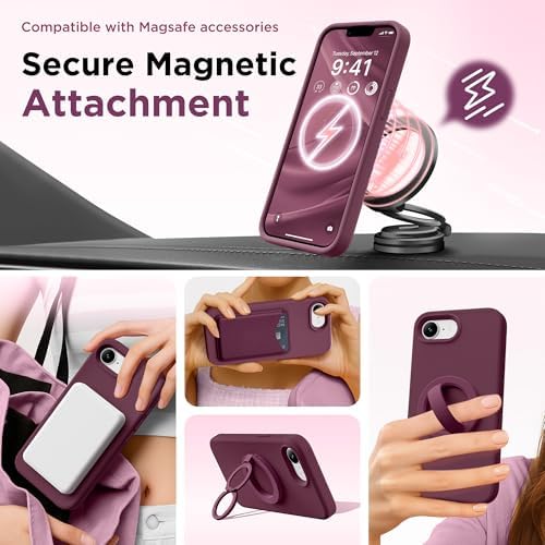 GolbinBox Magnetic for iPhone 17e/16e Case, Silicone Cover, Wine Red - Image 4