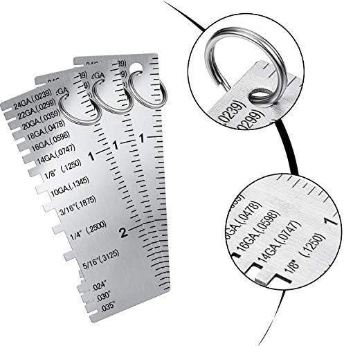 Weewooday 3 Pcs Metal Thickness Gauge Tool Welding Stainless Steel Sheet - Image 4