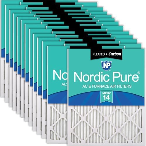 Nordic Pure 18x20x1 Pleated MERV 14 Plus Carbon Air Filters 24 Pack by NordicPure