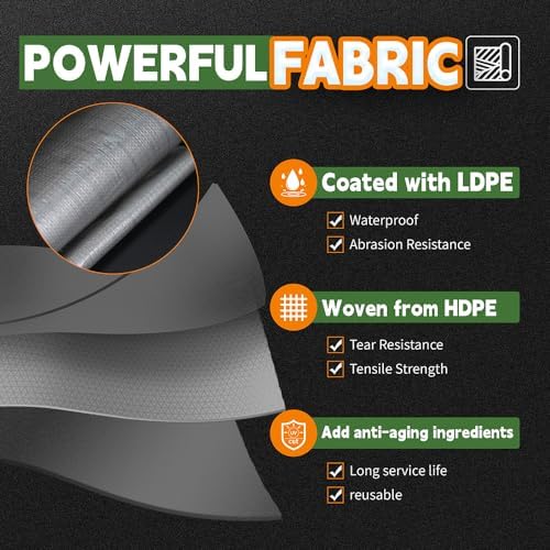 RAINDEWAY 18x24 Feet Tarps Heavy Duty Waterproof,10Mil Multipurpose Tarp - Image 3