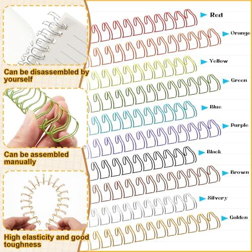 MorningRo 100 Pcs 9/16 Metal Double Loop Binding Wires Bulk Binding Wires - Image 3