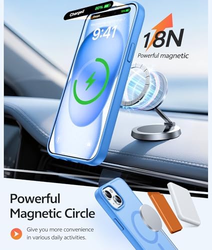 FNTCASE for iPhone 15/14/13 Case, Fit for Magsafe, Glass Screen Protector - Image 3