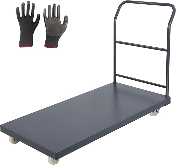 Heavy Duty Flatbed Cart 60"x30" Platform Truck, 2000 lbs Capacity Steel Hand by Unknown