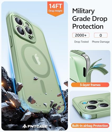 FNTCASE for iPhone 15 Pro Max Case, Fit for Magsafe, Glass Screen Protector - Image 5