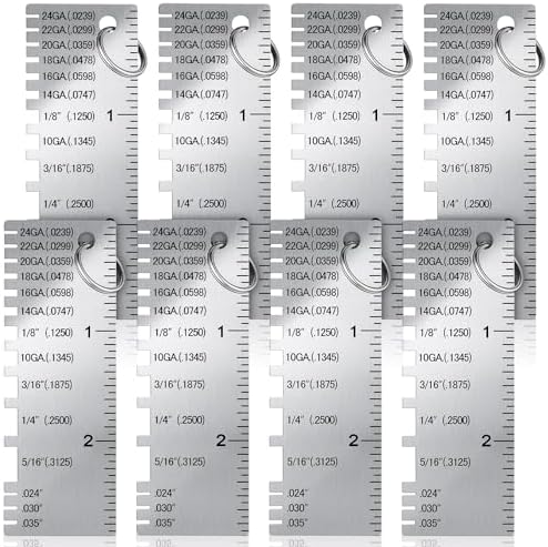 Weewooday 8 Pcs Metal Thickness Gauge Tool Welding Stainless Steel Sheet by Weewooday