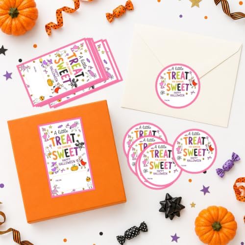 Cute Halloween Duck A Little Treat Gift Tag Stickers-40Pcs - Image 6