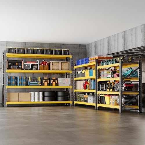 BYNSOE 78.8" W Storage Shelves 7000lbs Garage Metal Shelving Heavy Duty Garage Shelves Adjustable Storage Shelves for Industrial, Factory, (White, 78.8" W X 24" D X 78.8" H) - Image 6