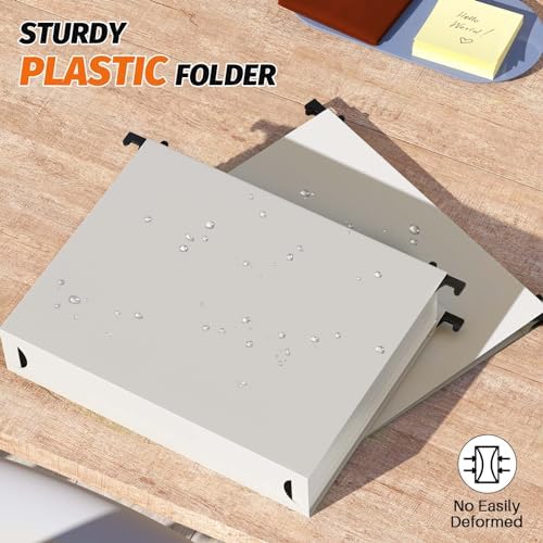 SHUTEX Plastic Hanging File Folder, 12 Pack, Letter Size, Grey - Image 2