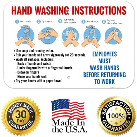 Employees Wash Hands Before Returning to Work Sign, - Image 5