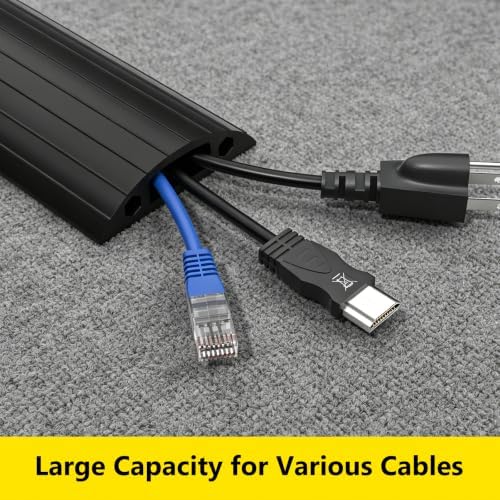 Eapele Floor Cord Cover 6.5ft Cord Covers for Wires on Floor, Linkable Heavy Duty Extension Cord Cover, Rubber Floor Cable Cover, Prevent Trip Hazard for Sidewalk Home Office Outdoor or Indoor - Image 6