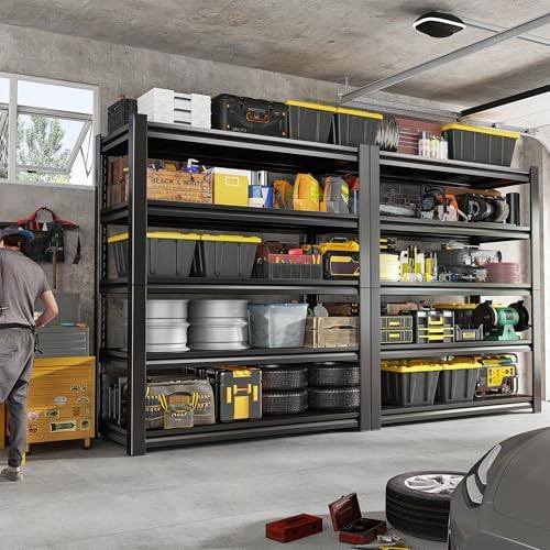 REIBII Garage Shelving 3000 LBS Storage Shelves Adjustable Heavy Duty Shelving Units and Storage Rack for Garage, Basement,2 Pack - Image 6