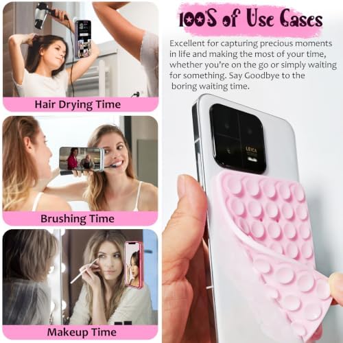 Anteel 2 Pack Silicone Suction Cup Phone Case Mount Double Sided, Hands-Free Silicon Phone Grip with Higher Suction Power for Selfies and Videos, Non Slip Phone Accessories (Light Green) - Image 3