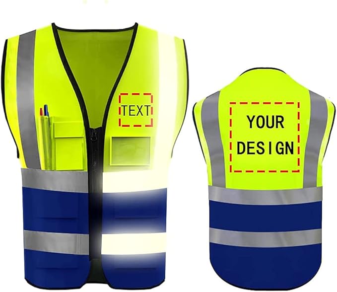 YOWESHOP High Reflective Visibility Safety Vest Custom Your Logo Safety Workwear by YOWESHOP
