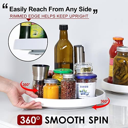 Set of 4, 10 Inch Non-Skid Lazy Susan Organizers - Turntable Rack for Cabinet, Pantry Organization and Storage, Kitchen, Fridge, Bathroom Makeup Vanity Countertop, Under Sink Organizing, Spice Rack - Image 4