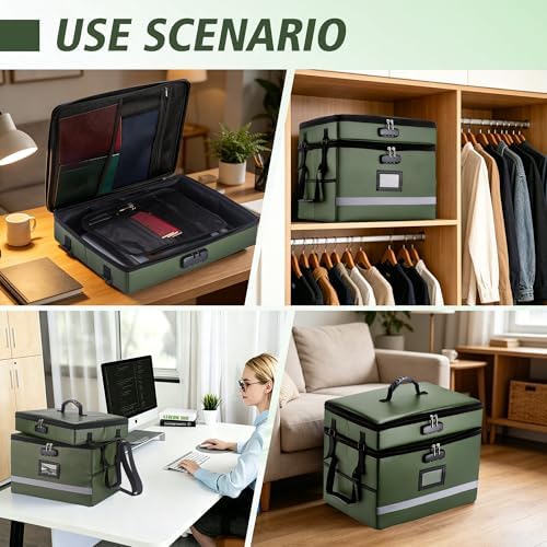 EXLIFBAG Fireproof File Organizer with Lock, 2 Layer - Image 7