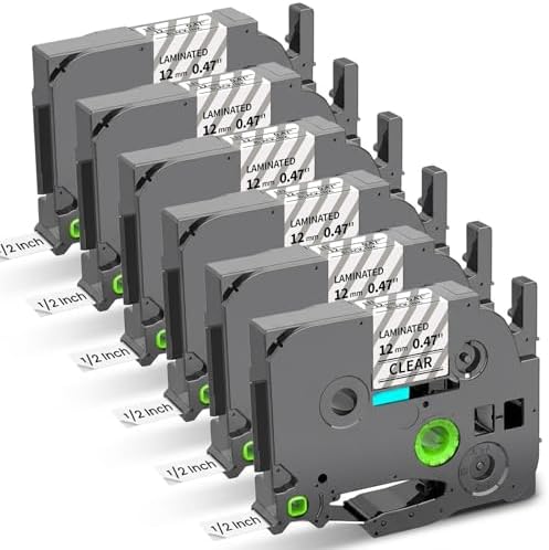TZe-131 TZe131 TZ Tape 12mm 0.47 Laminated Clear Label Tape by COLORTY