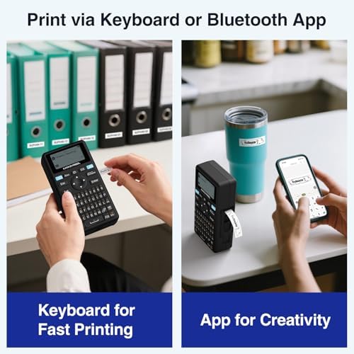 SUPVAN E11 Keyboard & Bluetooth Label Maker Machine with 4 Tapes - Image 2