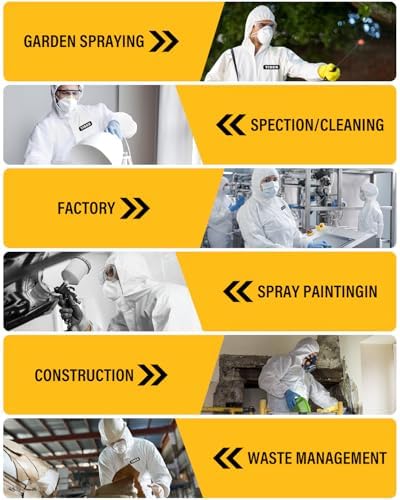 Hazmat Suit Disposable Coverall | Full Body Painters Suit in 7 Sizes with Multiple Specifications for Men & Women - 3X-Large, White, 25 - Image 4