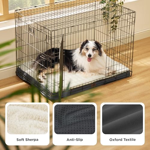 Bedsure XL Dog Bed for Crate, Pet Bed with Washable Cover, 41x27 Inch Grey - Image 4