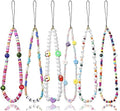 6PCS Beaded Phone Charms Strap Fruit Star Faux Pearl Rainbow Beads Phone Chains Beaded Lanyard for Camera Key Wallet Valentines Day Gifts for Her Women by Taouzi
