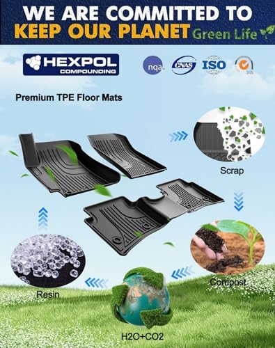 Original Rio Floor Mats for 2018-2024 Kia Rio Sedan & Hatchback Models - Custom Fit TPE Heavy Duty Non Slip Floor Mats 1st and 2nd Row - All Weather Black Car Mats for Rio 2018-2024 - Image 3