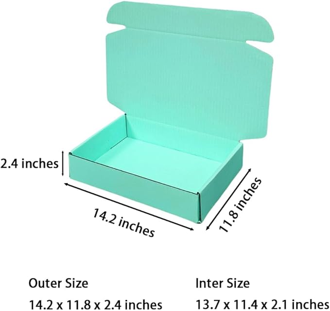 12 Pcs 14.2 x 11.8 x 2.4 inches Large Szie Corrugated Cardboard Gift Boxes - Image 2