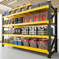 RAVIGIN 5000LBS Storage Shelves,71" W Garage Shelving Heavy Duty Metal Adjustable Garage Shelves, Shelving Units Industrial Shelving for Warehouse,71" W x 24" D x 69" H,Black Yellow by RAVIGIN
