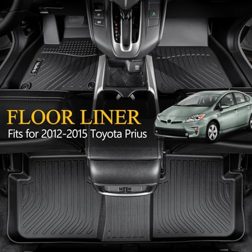 Wailtnb-Mats for Toyota Prius 2012-2015 (Not Fit Plug-in,V or C Models) Floor Mat Cargo Liner All Weather Floor Liner Car Mat for Toyota Prius Custom Fit Automotive Full Set Accessories - Image 2