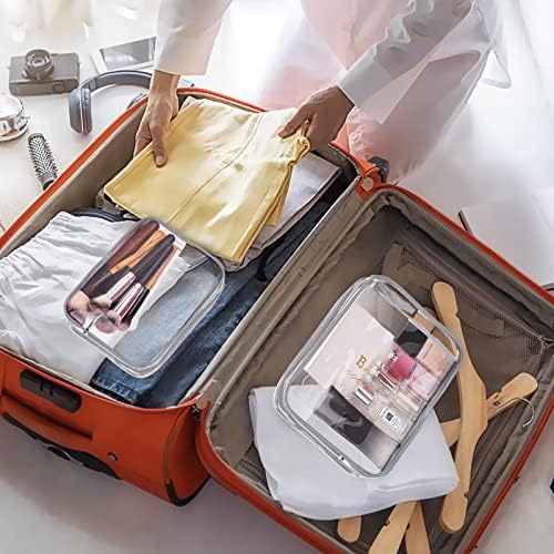 4Pcs Crystal Clear PVC Travel Toiletry Bag Kit for Women Men, Cosmetic Bags - Image 3