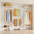 Higeego W3 Wall Mounted Clothes Rack, Industrial Pipe Clothing Rack, White by Higeego