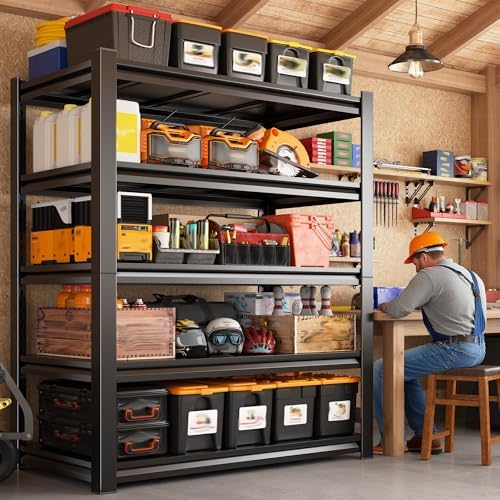 REIBII Garage Shelving 3000 LBS Storage Shelves Adjustable Heavy Duty Shelving Units and Storage Rack for Garage, Basement,2 Pack - Image 2