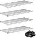 21" x 48" Commercial Wire Shelves 4 Pack NSF for Warehouse Storage, Inventory, and Backroom Use by Zedfire