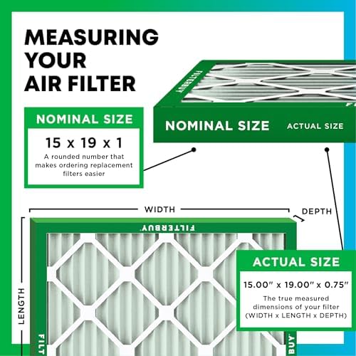 Filterbuy 15x19x1 Air Filter MERV 8 Dust & Allergy Defense (6-Pack) - Image 2