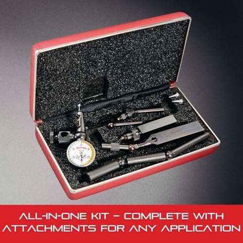 Starrett 711 Last Word Dial Test Indicator with All Attachments - White Half Shaded Face, .030" Range, 0-15-0 Dial Reading, .0005" Graduation - 711LCSZ - Image 5